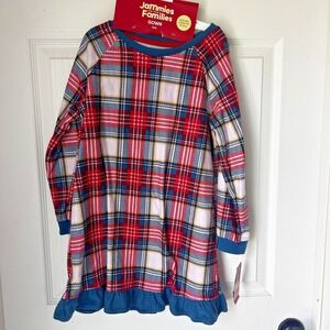 Nightgown with Matching 18" Doll Gown Pajamas Christmas Plaid Small 6/6X New BxN